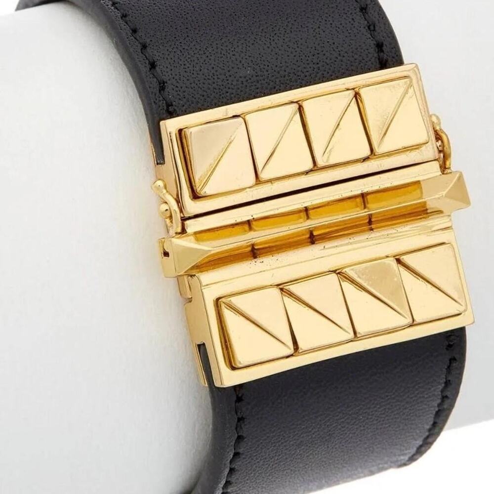 Rebecca Minkoff Gold & Black Leather Bracelet